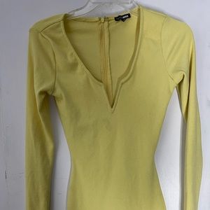 yellow ribbed romper